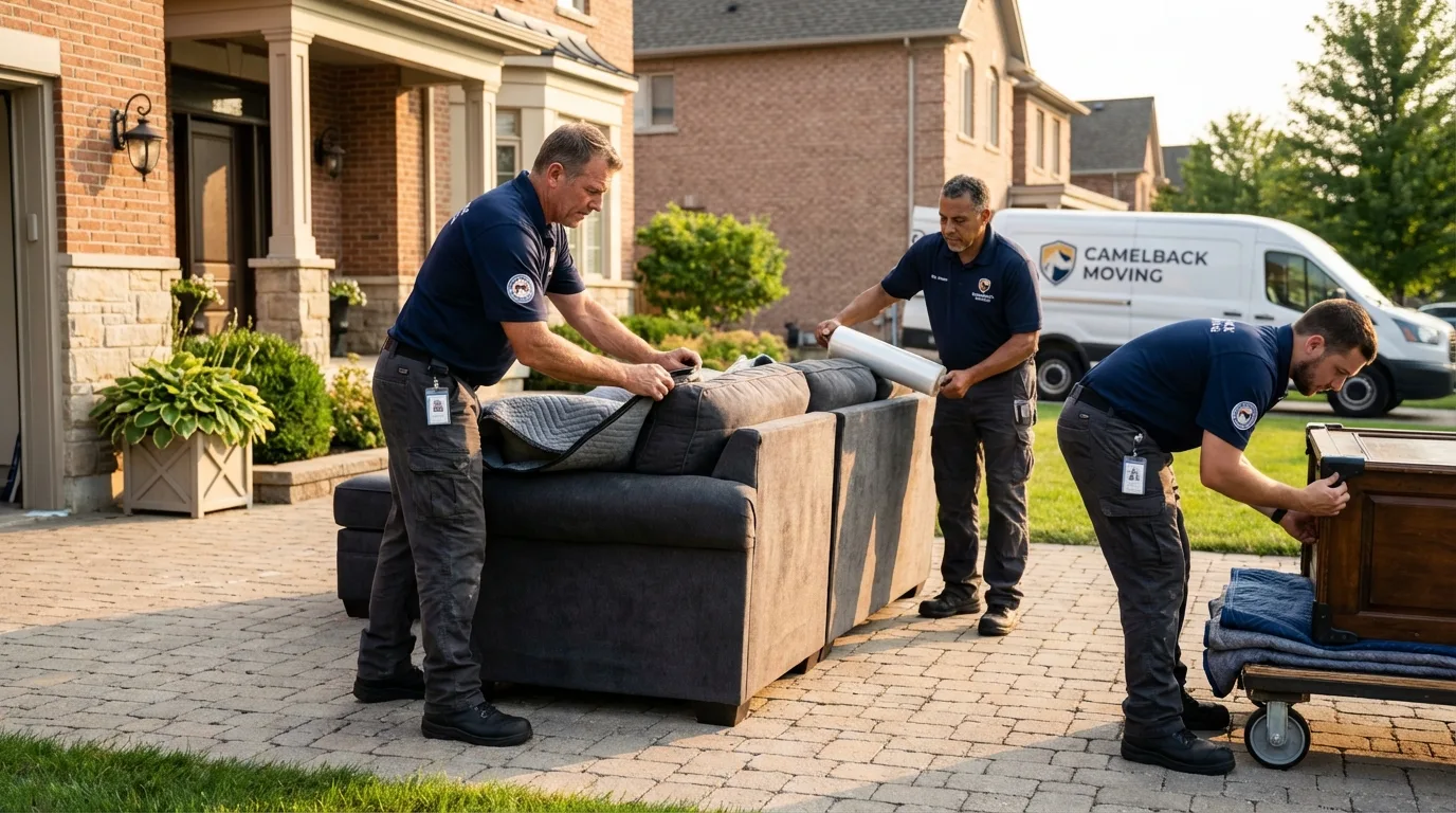 Large estate moving crew wrapping furniture in Buena, NJ